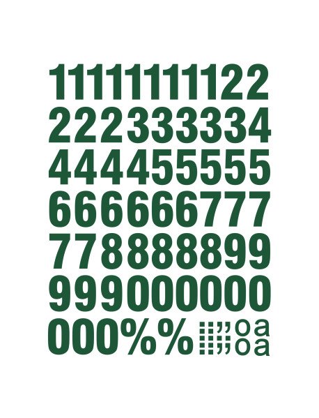 59 Números recortados em vinil autocolante 35mm