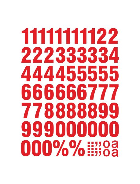 59 Números recortados em vinil autocolante 35mm